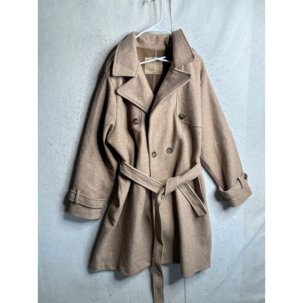 Love For Humanity Couture Black Label Camel Trench Coat XL Tan Belted Jacket